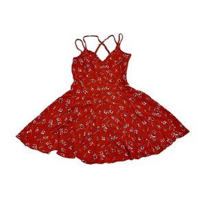 American Eagle Outfitters Red Floral Mini Dress